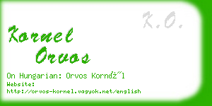 kornel orvos business card